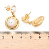 Flat Round 304 Stainless Steel Dangle Stud Earrings EJEW-C142-08G-5