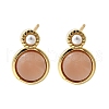 Flat Round Brass Stud Earrings EJEW-Z086-13G-1