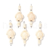 10Pcs 2 Colors Dyed Synthetic Turquoise Turtle Rondelle Beaded Connector Charms PALLOY-JF04013-2