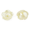 5-Petal ABS Plastic Imitation Pearl Bead Caps KY-N020-10-4