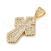 Brass Micro Pave Cubic Zirconia Pendants KK-S510-48G-02-2
