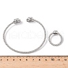 Oval Brass Micro Pave Cubic Zirconia Cuff Bangles & Rings Sets for Women SJEW-R002-03P-01-5