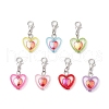 Transparent Acrylic Heart Pendant Decorations HJEW-JM03297-2