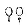 S925 Sterling Silver Geometric Triangle Hoop Earrings for Unisex RI4455-3-3