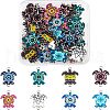 SUPERFINDINGS 48Pcs 8 Colors Alloy Enamel Connector Charms ENAM-FH0001-38-1