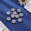 Flower Alloy Rhinestone Slide Charms RSB358-3P-4