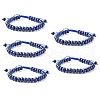 Adjustable Natural Lapis Lazuli Braided Bead Bracelets BJEW-F369-A15-2