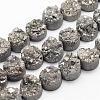 Electroplated Natural Druzy Quartz Crystal Bead Strands G-G889-07-1