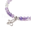 4Pcs 4 Style 304 Stainless Steel Butterfly Charm Bracelets Set BJEW-JB09319-3