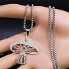 304 Stainless Steel Hollow Moon Star Mushroom Pendant Necklaces for Women NJEW-K283-34P-3