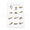 12Pcs 12 Styles Alloy Rhinestone Brooches for Backpack Clothes JEWB-A033-02-1