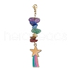 Rainbow Alloy Enamel Charms & Chakra Gemstone Chips Beaded Pendant Decoration HJEW-JM01206-2