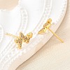 Heartbeat Brass Micro Pave Clear Cubic Zirconia Stud Earrings EJEW-G433-06G-3