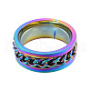 201 Stainless Steel Curb Chain Finger Ring for Women RJEW-N043-30M-2