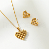 Heart Stainless Steel Pendant Necklaces & Stud Earrings Sets FS-WG41F88-01-2