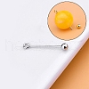 Anti-Tarnish Rhodium Plated 925 Sterling Silver Screw On Eye Ball Pins STER-L044-02C-P-1