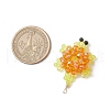 3D Electroplate Glass Seed Beaded Tortoise Pendants PALLOY-MZ00674-01-2