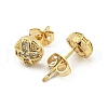 Brass Micro Pave Cubic Zirconia Stud Earrings EJEW-P261-40G-2