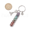 Yoga Natural Amethyst & Carnelian & Red Jasper & Green Aventurine & Tiger Eye & Synthetic Turquoise Keychains KEYC-JKC01221-02-3