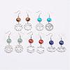 Natural Gemstone Dangle Earrings EJEW-F102-1