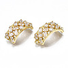 Brass Inlaid Clear Cubic Zirconia Pendants ZIRC-S069-002G-3