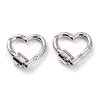 Brass Micro Pave Clear Cubic Zirconia Screw Carabiner Lock KK-C100-45G-P-1