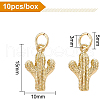 BENECREAT 10Pcs Brass Pendants KK-BC0007-41-2