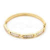 Brass Micro Pave Clear Cubic Zirconia Hinged Bangles for Women BJEW-K274-06G-4