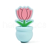 Flower Food Grade Silicone Focal Beads SIL-A011-03B-02-1