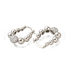 Rack Plating Round Ball Brass Micro Pave Clear Cubic Zirconia Hoop Earrings EJEW-I310-20P-2