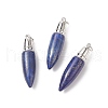 Natural & Synthetic Mixed Gemstone Big Pointed Pendants G-C051-08P-2
