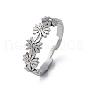 304 Stainless Steel with Rhinestone Adjustable Finger Rings RJEW-Q020-12P-2