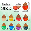  16Pcs 8 Colors Transparent Resin & Walnut Wood Pendants RESI-TA0002-66-4