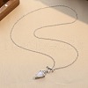 925 Sterling Silver Pave Natural Moonstone Rhombus Pendant Necklaces for Women FS-WGC4423-01-2