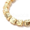 Electroplated Natural Lava Rock Beads Strands G-G984-09KCG-3