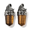 Natural Tiger Eye Faceted Sword Pendants G-Q163-01AS-03-1