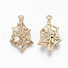 Brass Micro Pave Cubic Zirconia Pendants X-KK-S359-062-RS-2