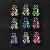 UV Plating Rainbow Iridescent Acrylic Beads OACR-H015-08-1