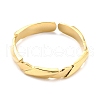 304 Stainless Steel Rhombus Open Cuff Ring for Women RJEW-C016-10G-2