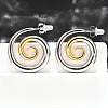 304 Stainless Steel Two-tone Stud Earrings for Women EJEW-R023-01GP-08-1