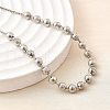 Brass Round Beads Slider Bracelets for Women BJEW-D317-13P-2