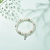 ABS Plastic Imitation Pearl  & Rhinestone Beaded Stretch Bracelet with Alloy Charm for Women BJEW-JB08526-04-2
