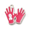 Breast Cancer Pink Awareness Ribbon Theme Alloy Enamel Pendants ENAM-C026-01E-S-1