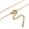 Clover Stainless Steel with Clear Cubic Zirconia Pendant Necklaces for Women NJEW-G133-01G-3