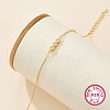 S925 Sterling Silver Clear Cubic Zirconia Flat Round Link Bracelets PB1196-1-2