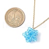 Handmade Glass Seed Beaded Star Pendant 304 Stainless Steel Cable Chain Necklaces for Women NJEW-MZ00118-04-3