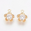 Brass Micro Pave Cubic Zirconia Charms KK-F759-11G-NF-1