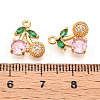 Brass Micro Pave Cubic Zirconia Charms KK-N262-110B-G-3