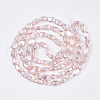 Electroplate Transparent Glass Beads Strands EGLA-T020-06B-2