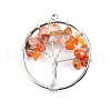 Natural Red Agate Tree fo Life Pendants WG82707-18-1
